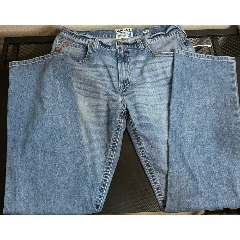 Ariat M2 Relaxed Boot Cut Jeans Mens 38x36 Medium Wash Denim Traditional Fit